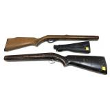 Lot, 2 vintage wooden stocks and butt stock