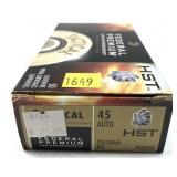 Box of Federal .45 Auto - 230 Gr. HST Cartridges -