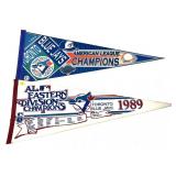 Lot: 2 Toronto Blue Jays 1989 and 1993 Pennents