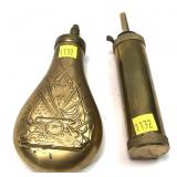 Lot, 2 powder flasks