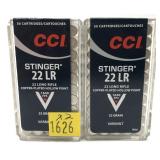 x2 - Boxes of CCI .22 LR. Hollow Point Stinger