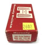 Box of Hornady 9mm 115 gr. Bullets