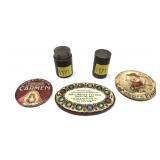 Lot: 3 Vintage Pocket Advertising Mirrors and 2