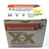 Box of 20 Ga. 3" No. 6 Winchester Double-X shot