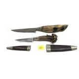 Lot: 2- German Stag and Hoof Handle Knives with