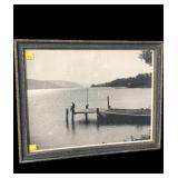 Framed photo, fishing in the Finger Lakes, frame