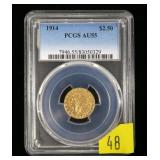 1914 $2.50 Gold Indian Quarter Eagle PCGS slab