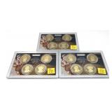 x3- 2008 Proof Presidential dollar sets--x3 sets-