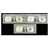 x3- $1 silver certificates series of 1957 -x3