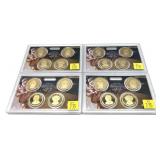 x4- 2008 Proof Presidential dollar sets--x4 sets-