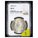 1880-S Morgan dollar NGC slab certified MS-63