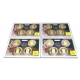 x4- 2009 Proof Presidential dollar sets--x4 sets-