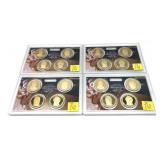 x4- 2009 Proof Presidential dollar sets--x4 sets-