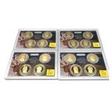 x4- 2009 Proof Presidential dollar sets--x4 sets-