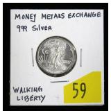 .999 Silver Walking Liberty round- Money Metals