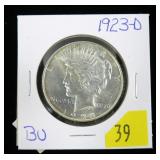 1923-D Peace dollar, BU