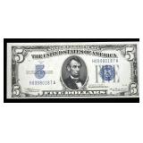 $5 silver certificate series of 1934A, AU/Unc