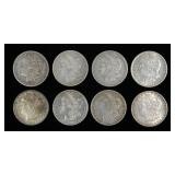 x8- Morgan dollars: 1879-S, 1881-S, 1884, 1885-O,