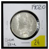 1902-O Morgan dollar, gem BU