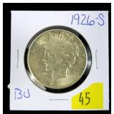 1926-S Peace dollar, BU