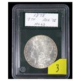 1878 7 T.F. Rev. of 78 Morgan dollar, gem BU