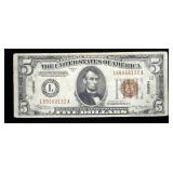 $5 Federal Reserve note Hawaii overprint series of