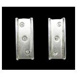 Sterling silver matte finish post earring with