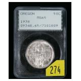 1938 Oregon Trail Memorial silver commemorative
