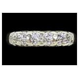 14K Yellow and white gold 3-stone diamond band
