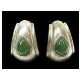 Sterling silver lever back post half hoop earrings