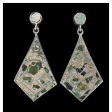 Mexican sterling silver post earrings with stone