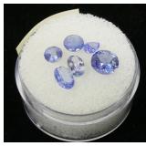 Lot, oval, round and pear cut tanzanites, 6 pcs.,