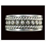 Mexican sterling silver bead and rope design band