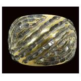 Sterling silver and gold wash 2-tone hammered