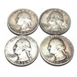 x4- Quarters, 90% silver, -x4 quarters, Sold by