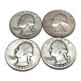 x4- Quarters, 90% silver, -x4 quarters, Sold by