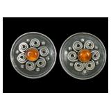 Mexican sterling silver clip earrings marked