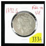 1892-S Morgan dollar, Fine-Extra Fine