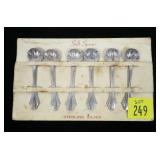 Set of 6 sterling salt spoons, set of 6
