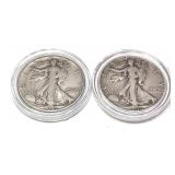 x2- Half dollars, 90% silver, -x2 half dollars,