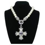 Judith Ripka 18" pearl necklace with sterling