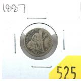 1887 Seated Liberty dime