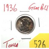 1936 Mercury dime