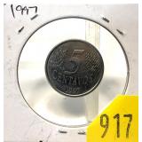 1997 Brazilian 5 cents