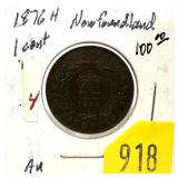 1876h Newfoundland 1 cent