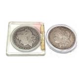 x2- Morgan dollars, mixed dates, -x2 dollars,