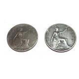 Lot of British pennies, 2 pcs.