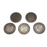 Lot of Canadian pennies, 5 pcs.