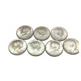 x7- Half dollars, 40% silver, -x7 half dollars,