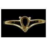 10K Yellow gold pear shape ring setting, size 7,